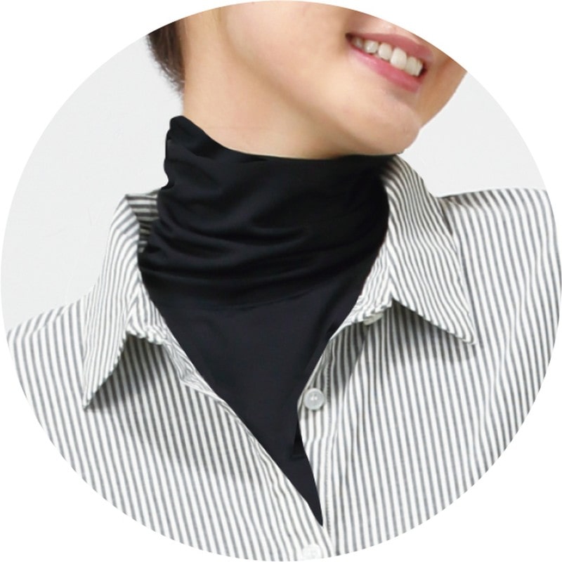 おたふく手袋 2117466 UVネックカバー 付け襟タイプ BK UV-3891 1個(ご注文単位1個)【直送品】