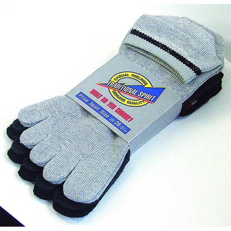 おたふく手袋 2110963 スニーカータイプソックス 3足組カラー・5本指 S-806N 1個（ご注文単位1個）【直送品】