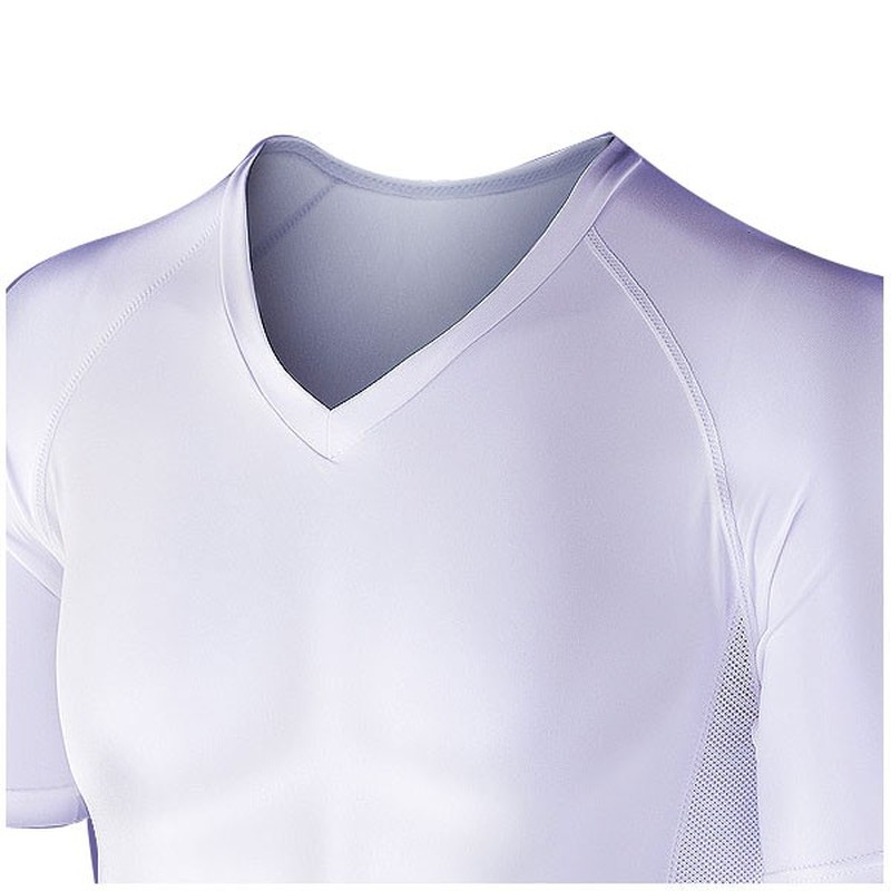 おたふく手袋 2110826 パワーストレッチ 半袖Vネックシャツ M WH JW-622 1個(ご注文単位1個)【直送品】