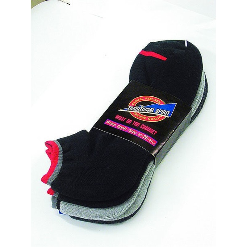 おたふく手袋 211581 スニーカータイプソックス 3足組カラー・先丸 S-804 1個（ご注文単位1個）【直送品】