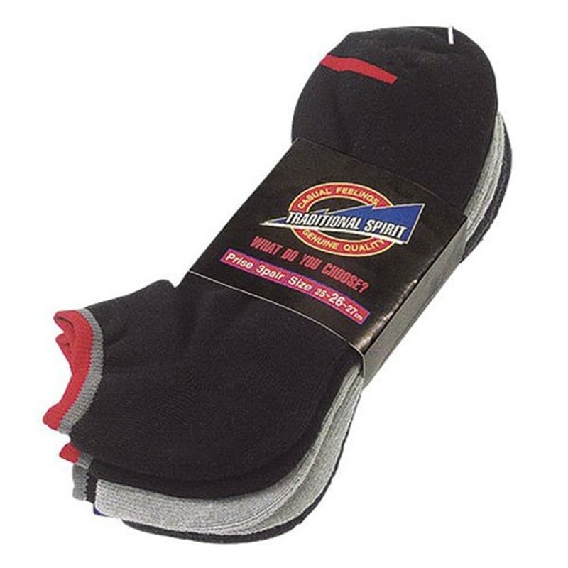 おたふく手袋 211581 スニーカータイプソックス 3足組カラー・先丸 S-804 1個(ご注文単位1個)【直送品】