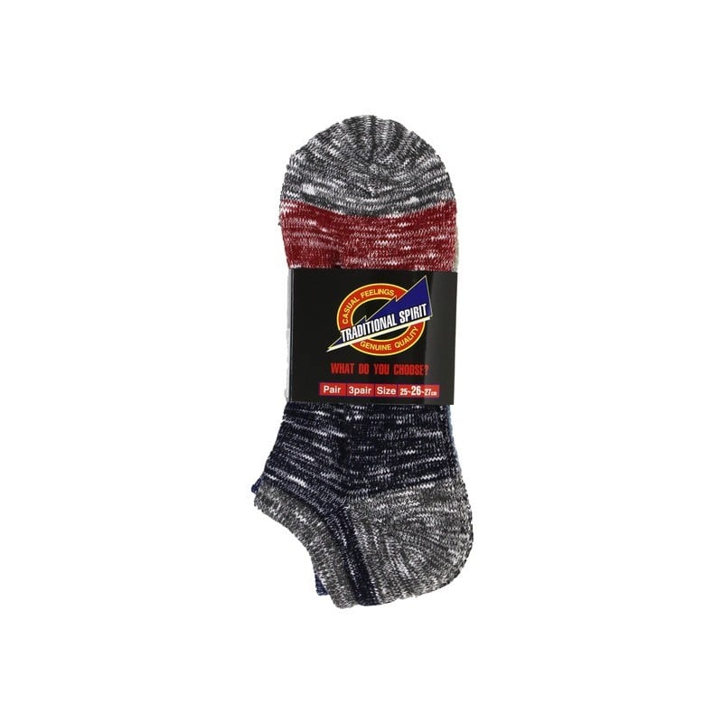 おたふく手袋 2113806 S-428 ソックス 3面スラブ杢先丸 3P 1個（ご注文単位1個）【直送品】