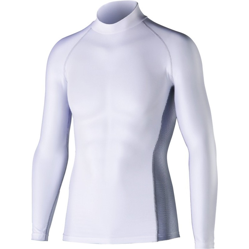 おたふく手袋 2111204 パワーストレッチ 長袖ハイネック LL 白 JW-625 1個（ご注文単位1個）【直送品】