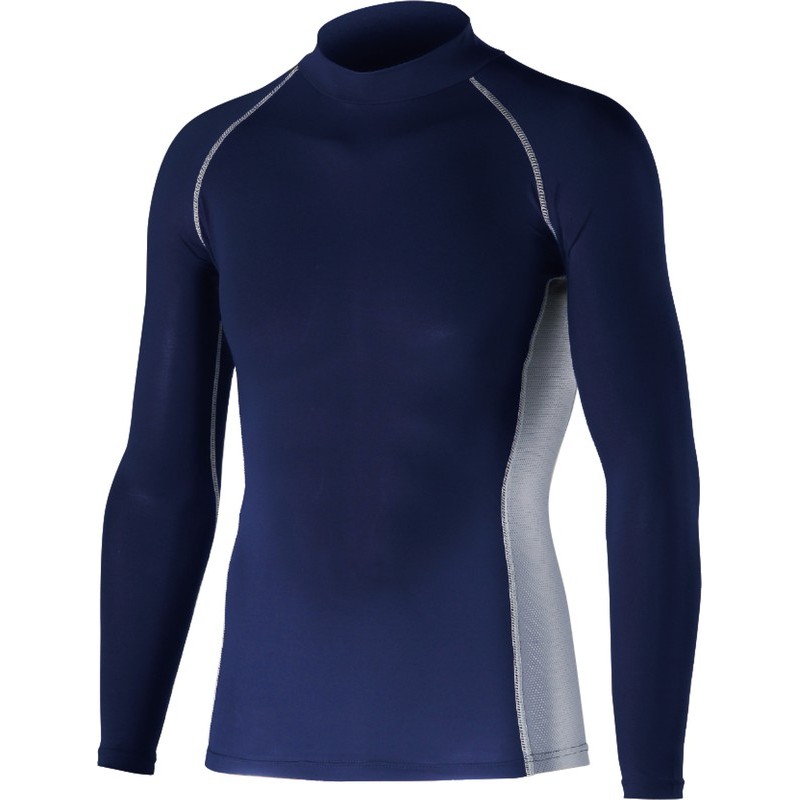 おたふく手袋 2112804 パワーストレッチ 長袖ハイネック 3L ネイビー JW-625 1個（ご注文単位1個）【直送品】