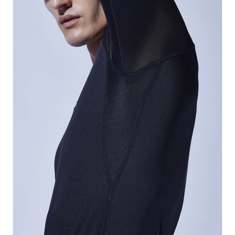 おたふく手袋 2117435 ロングスリーブ Vネックシャツ BK L JW-639 1個(ご注文単位1個)【直送品】