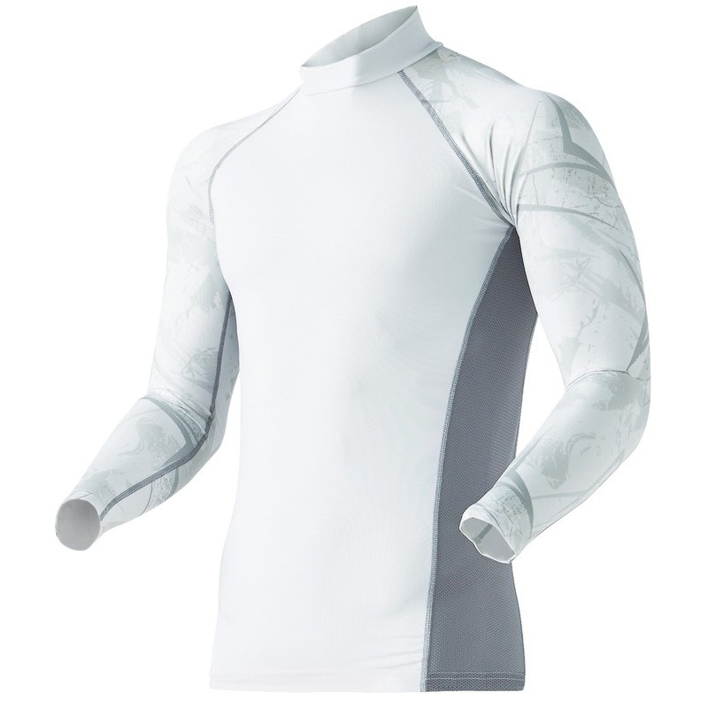 おたふく手袋 2118100 長袖バックハイネックシャツ カモフラ×WH S JW-625 1個(ご注文単位1個)【直送品】