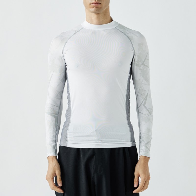 おたふく手袋 2118104 長袖バックハイネックシャツ カモフラ×WH 3L JW-625 1個（ご注文単位1個）【直送品】