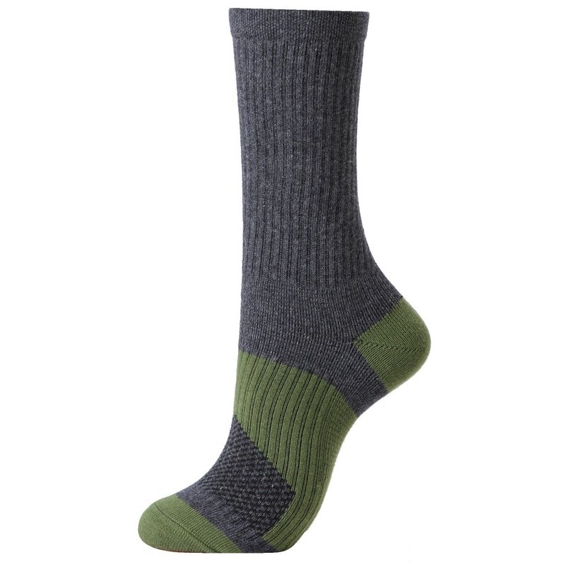 おたふく手袋 2115437 S-847 3Sソックスクルー 先丸2P D灰×緑 1個(ご注文単位1個)【直送品】