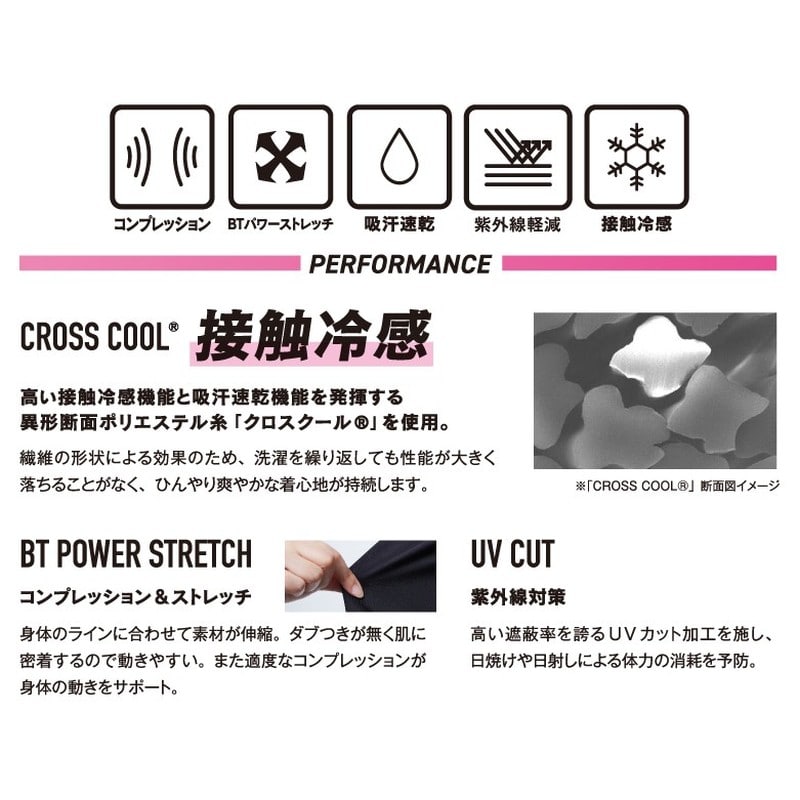 おたふく手袋 2111617 BT冷感 パワーストレッチレディースアームカバー ブラック JW-617 1個(ご注文単位1個)【直送品】