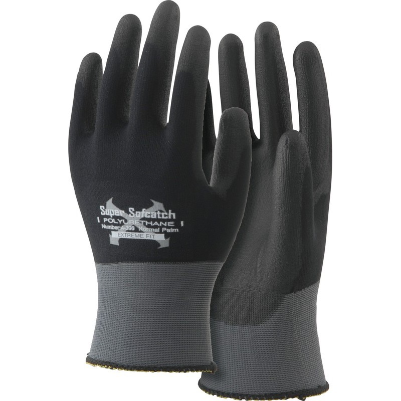おたふく手袋 2113425 ソフキャッチEXフィットポリウレタンノーマルパーム M ブラック/グレー A-396 1個（ご注文単位1個）【直送品】