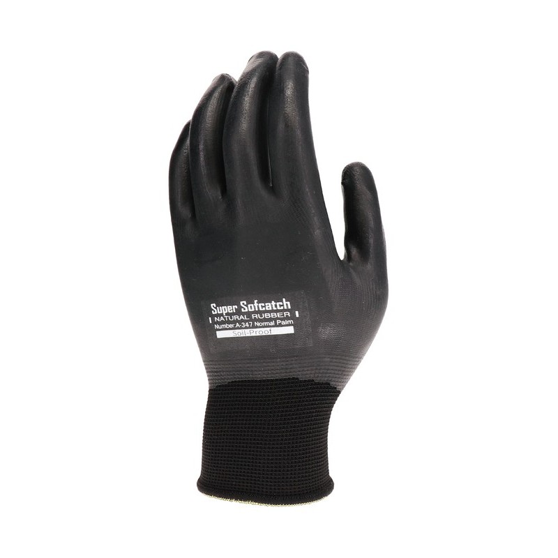 おたふく手袋 2116120 A-347ソフキャッチ15Gオールコート BK S 1個(ご注文単位1個)【直送品】