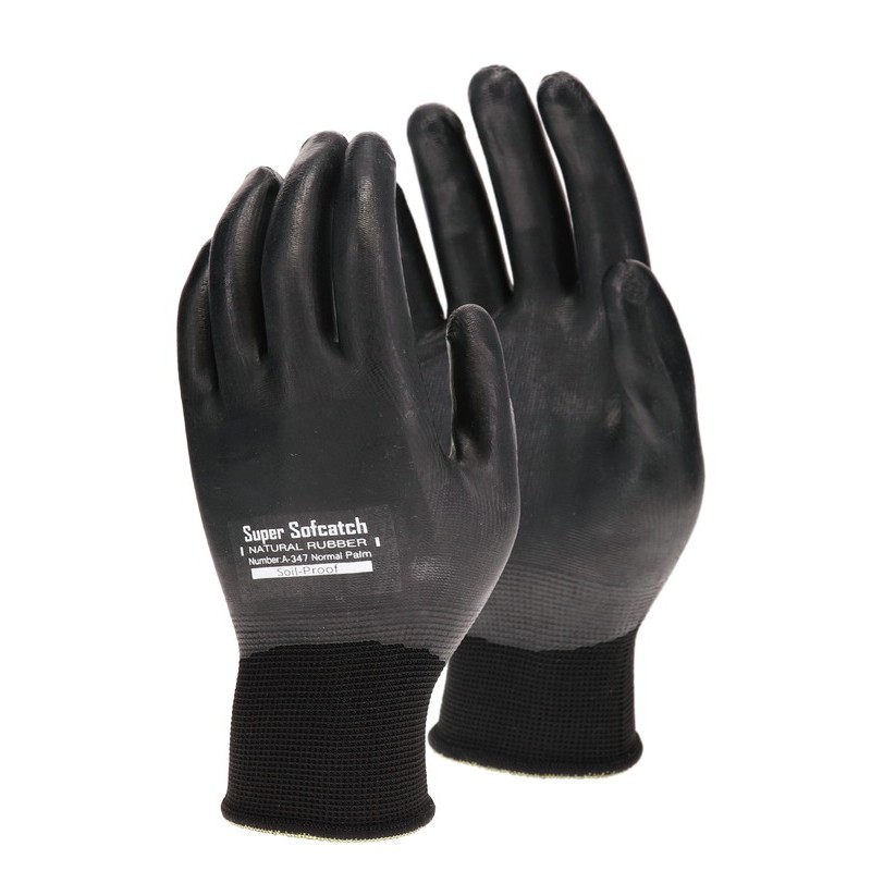 おたふく手袋 2116121 A-347ソフキャッチ15Gオールコート BK M 1個（ご注文単位1個）【直送品】