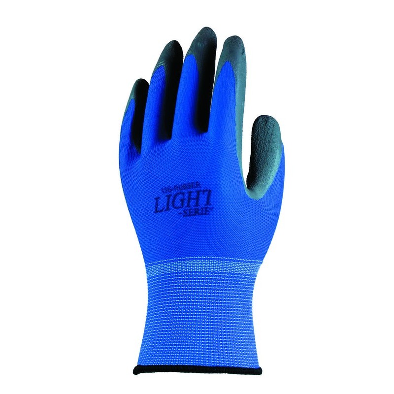 おたふく手袋 2111016 13G天然ゴム背抜き手袋5P L ブルー A-375 1個（ご注文単位1個）【直送品】