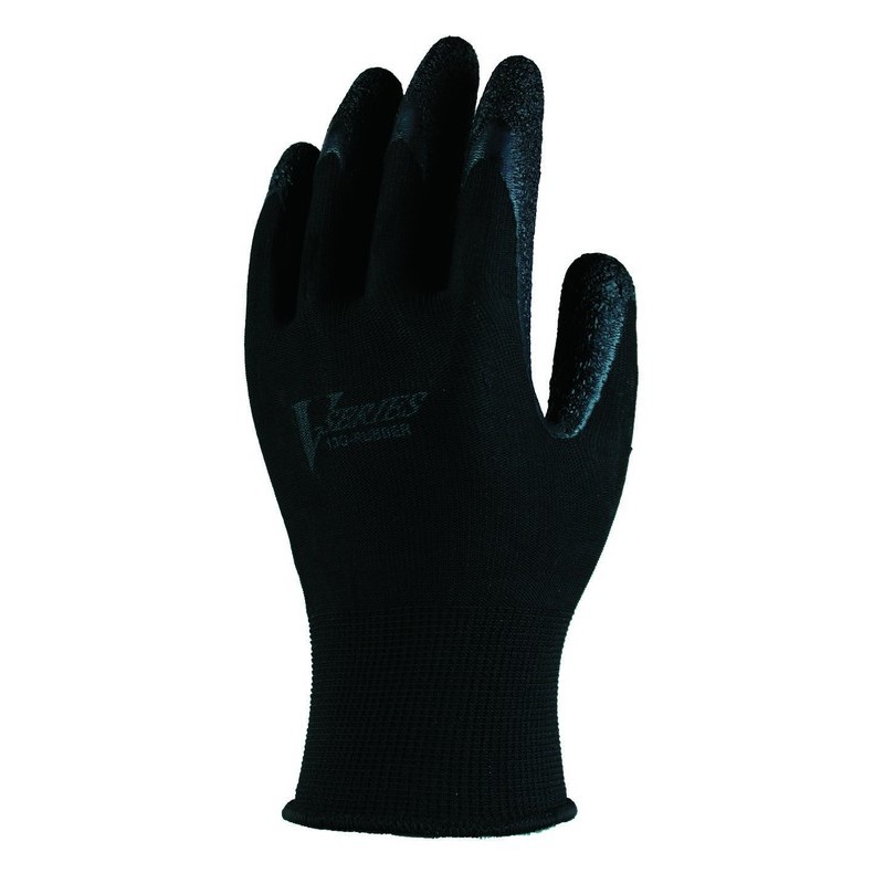 おたふく手袋 2111003 天然ゴム背抜き手袋 LL ブラック A-35 1個（ご注文単位1個）【直送品】