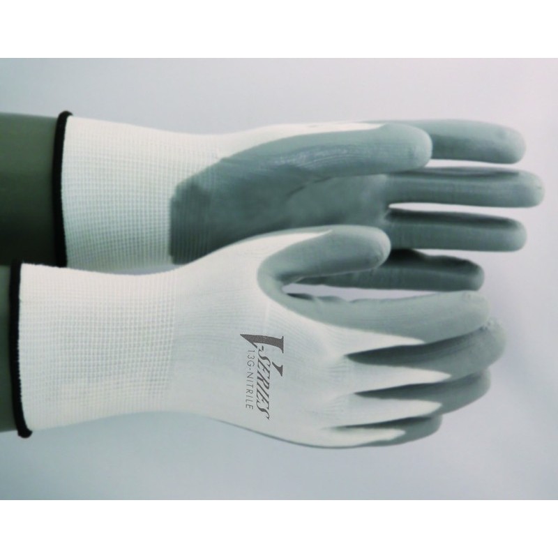 おたふく手袋 210881 ニトリル背抜き手袋 L ホワイト A-32 1個（ご注文単位1個）【直送品】