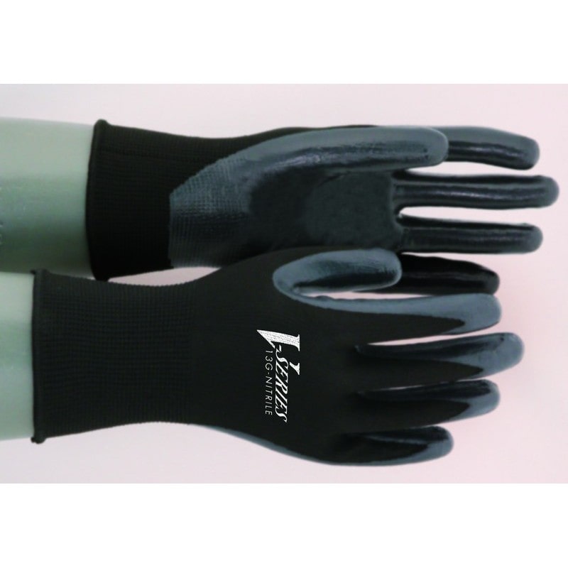 おたふく手袋 210885 ニトリル背抜き手袋 M ブラック A-32 1個（ご注文単位1個）【直送品】