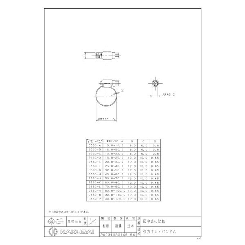 カクダイ 2226520 9563-P 強力キカイバンド/100~125 #9563-P 1個（ご注文単位1個）【直送品】
