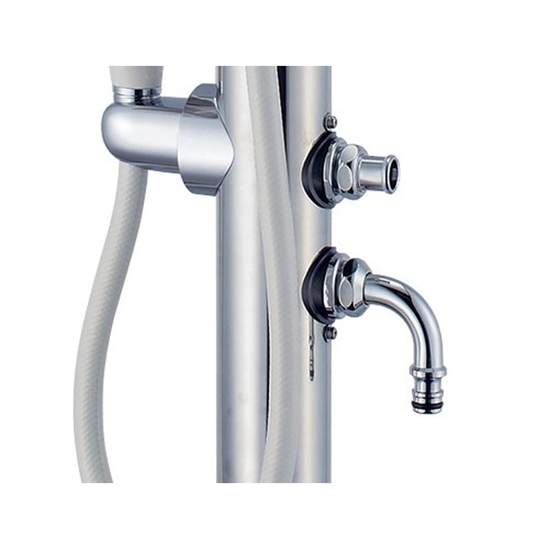 カクダイ 2231035 ステンレス双口シャワー混合栓柱 #624-217 1個（ご注文単位1個）【直送品】