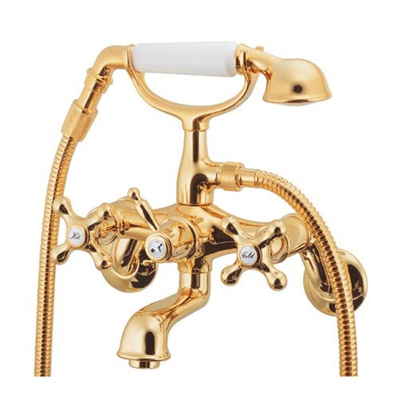 カクダイ 2231406 2ハンドルシャワー混合栓 金 #133-507-G 1個（ご注文単位1個）【直送品】