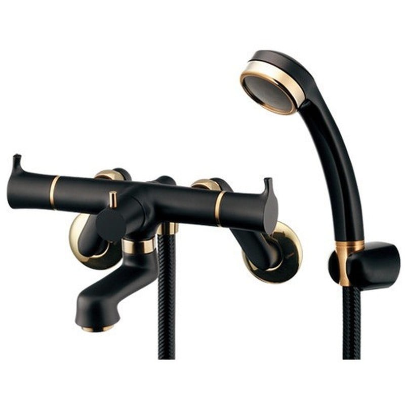 カクダイ 2231409 2ハンドルシャワー混合栓 黒 #139-020-D 1個（ご注文単位1個）【直送品】