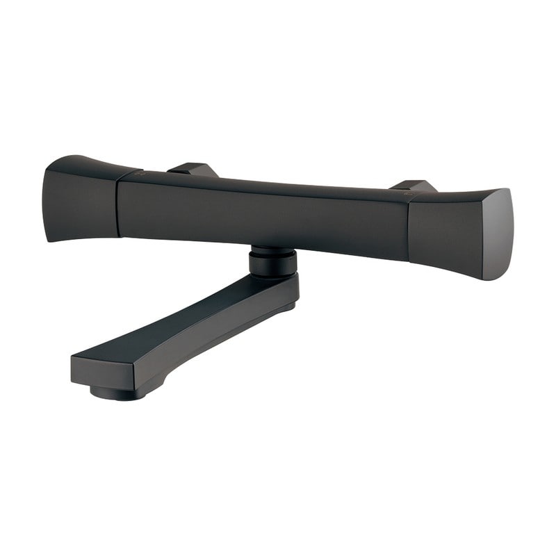 カクダイ 2235991 2ハンドル混合栓 マットブラック 128-117-D 1個(ご注文単位1個)【直送品】