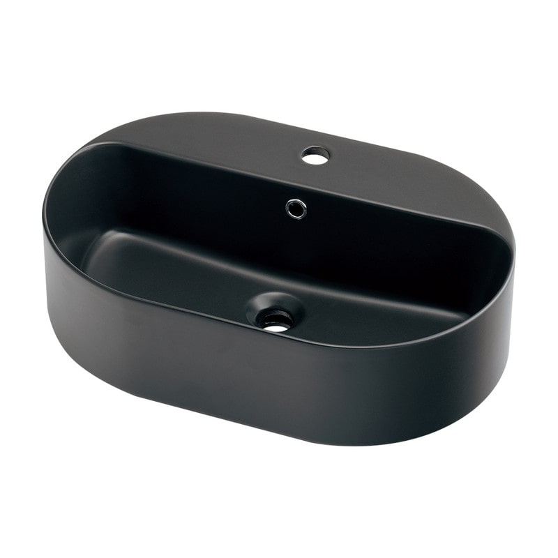 カクダイ 2236675 丸型洗面器 マットブラック #LY-493236-D 1個(ご注文単位1個)【直送品】