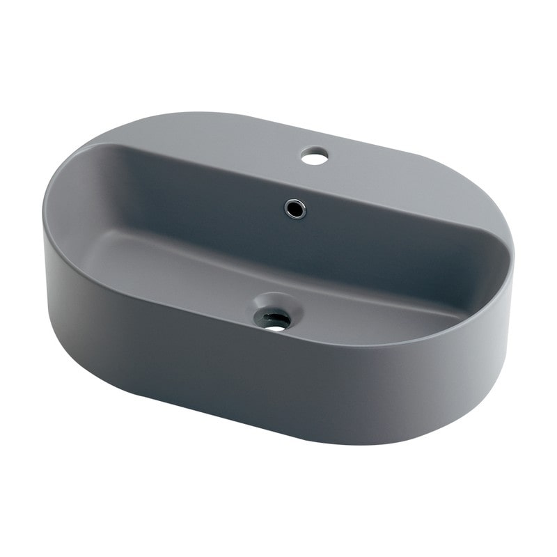 カクダイ 2236676 丸型洗面器 マットグレー #LY-493236-GY 1個（ご注文単位1個）【直送品】