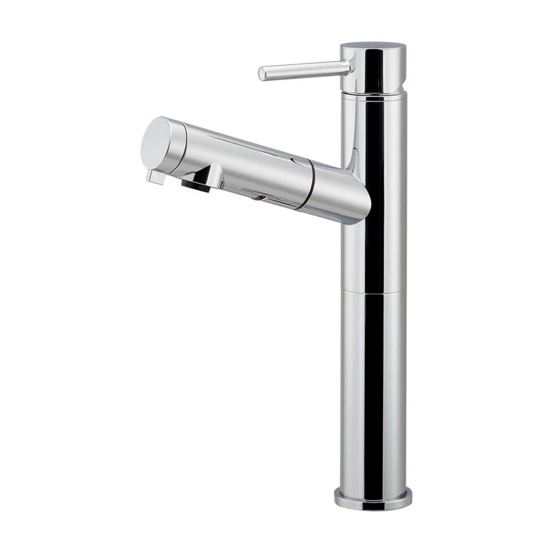 カクダイ 2237133 シングル引出混合栓トール 184-030BK-CH 1個（ご注文単位1個）【直送品】