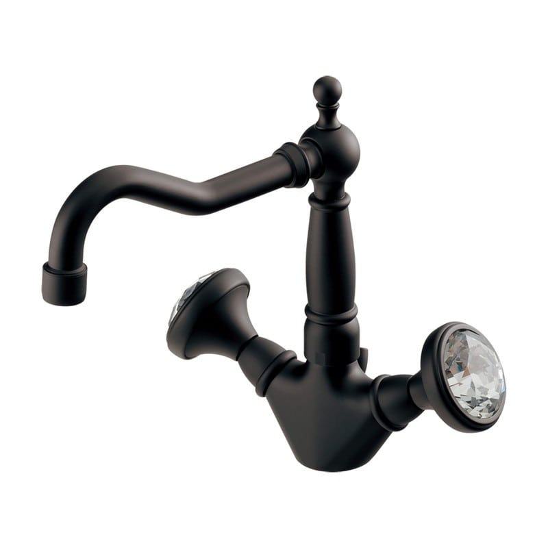 カクダイ 2236022 2ハンドル混合栓 マットブラック 150-470-D 1個（ご注文単位1個）【直送品】