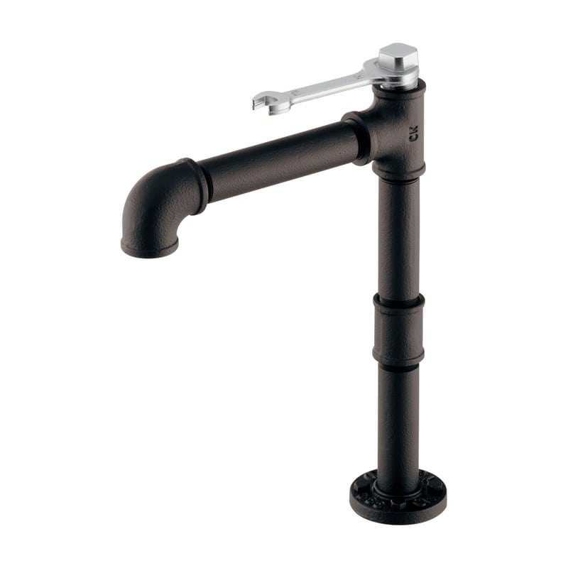 カクダイ 2236601 インダストリアル立水栓 トール マットブラック 721-268-D 1個（ご注文単位1個）【直送品】