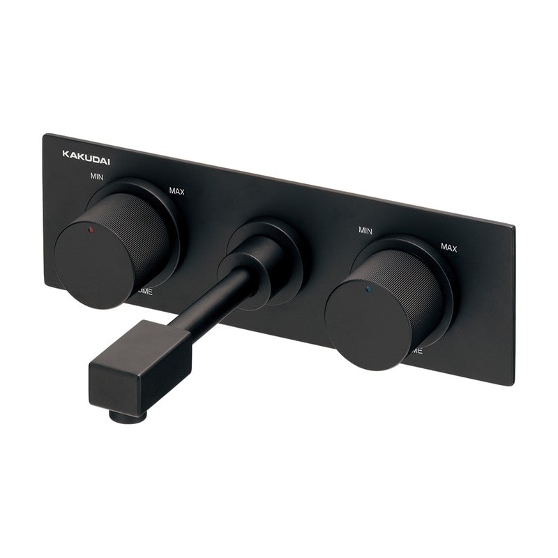 カクダイ 2237081 壁ユニット混合栓マットブラック 129-100A-MD 1個（ご注文単位1個）【直送品】