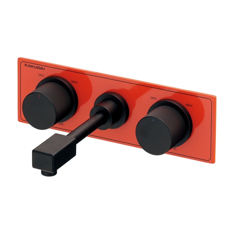 カクダイ 2237083 壁ユニット混合栓フレイムオレンジ 129-100A-YR 1個（ご注文単位1個）【直送品】