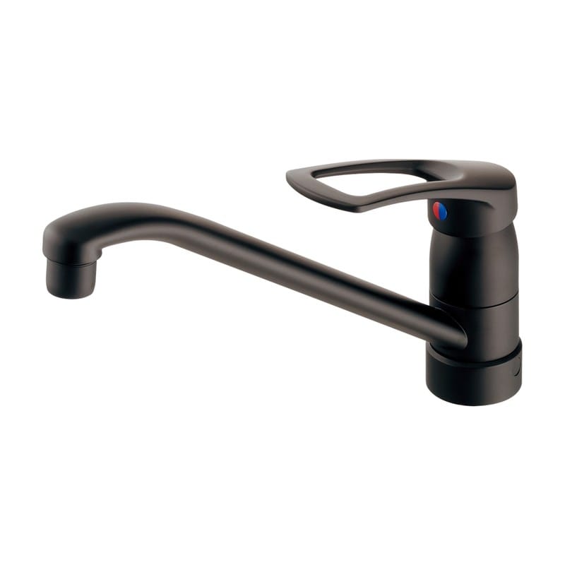 カクダイ 2235963 シングルレバー混合栓 マットブラック 117-062-D 1個(ご注文単位1個)【直送品】