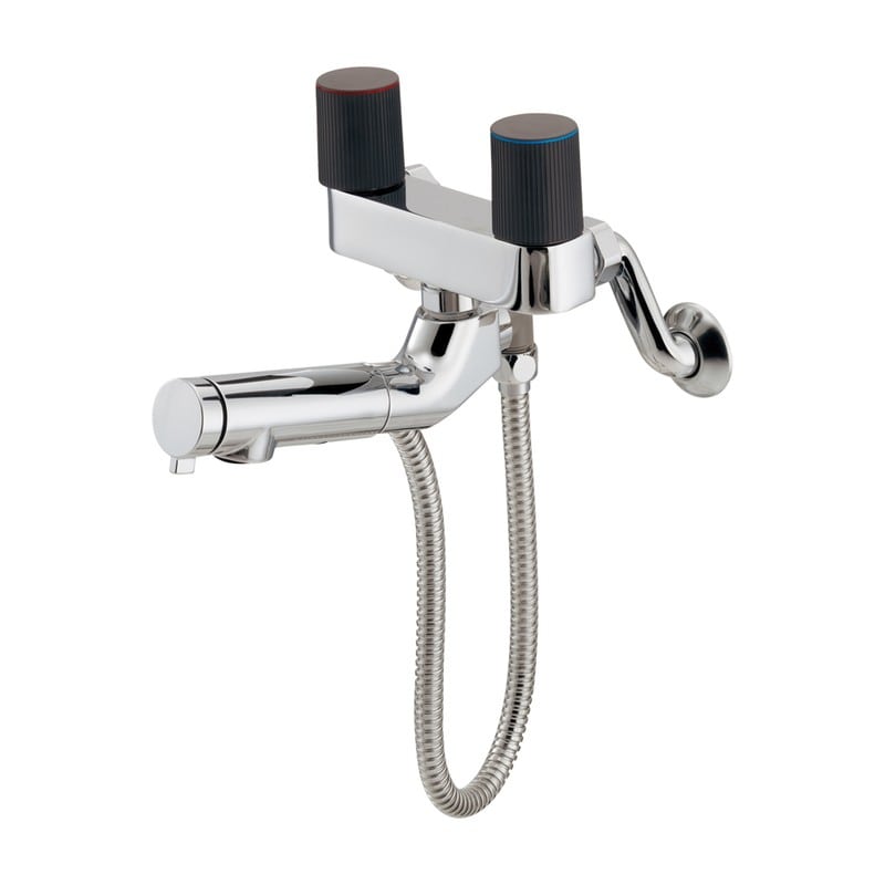 カクダイ 2235987 2ハンドル混合栓シャワーつき 128-060 1個(ご注文単位1個)【直送品】