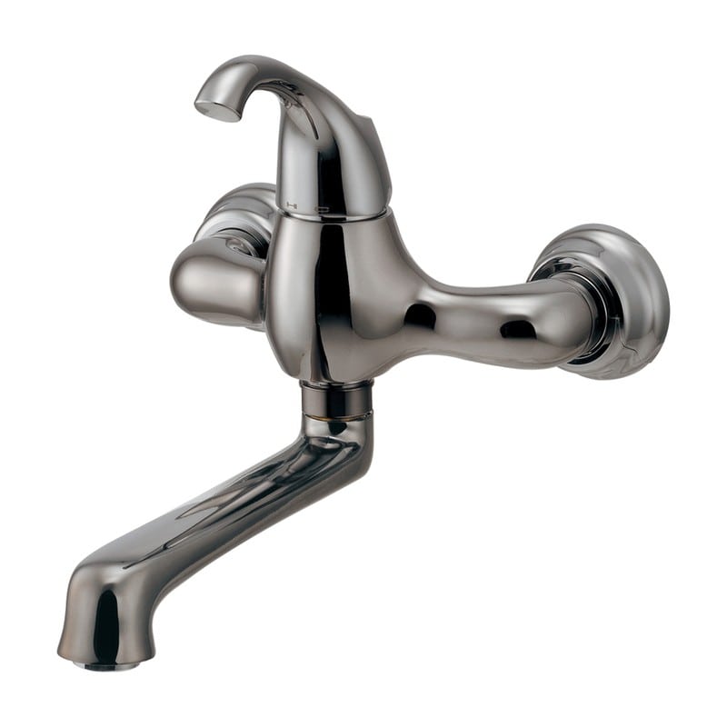 カクダイ 2236084 シングルレバー混合栓 ダークシルバー 192-056-DS 1個（ご注文単位1個）【直送品】