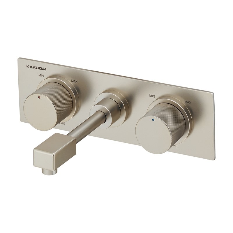 カクダイ 2237082 壁ユニット混合栓レトロシルバー 129-100A-MN 1個（ご注文単位1個）【直送品】