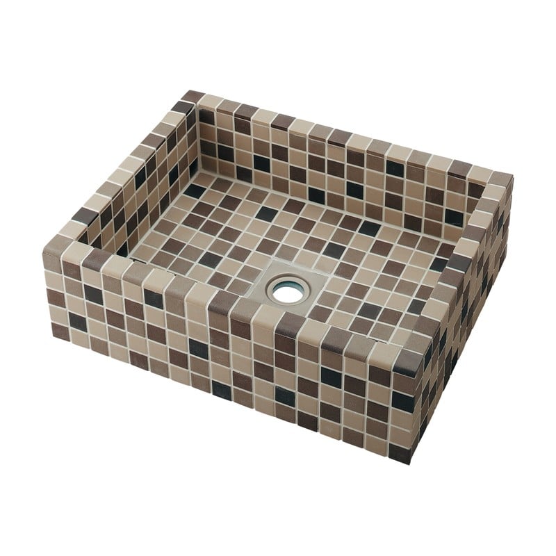 カクダイ 2237279 タイル貼り洗面器ブラウンミックス 493-343-BE 1個（ご注文単位1個）【直送品】