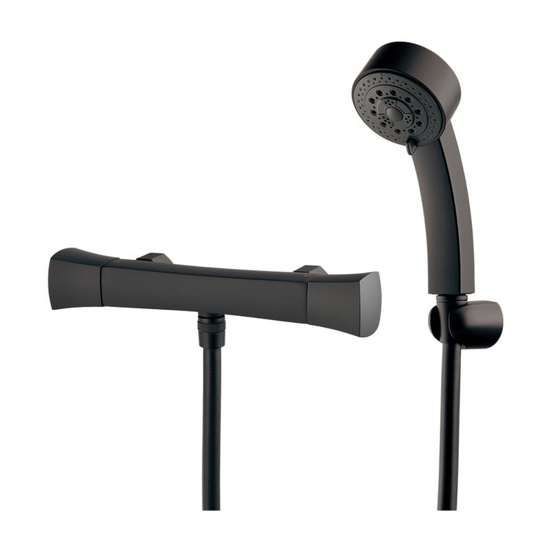 カクダイ 2236000 2ハンドルシャワー専用混合栓 マットブラック 139-026-D 1個（ご注文単位1個）【直送品】