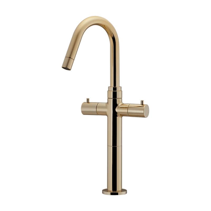 カクダイ 2236019 2ハンドル混合栓トール アンティークゴールド 150-468-AG 1個（ご注文単位1個）【直送品】