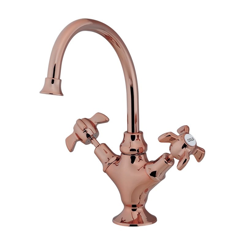 カクダイ 2237087 2ハンドル混合栓カッパーBW 150-460-BR 1個（ご注文単位1個）【直送品】