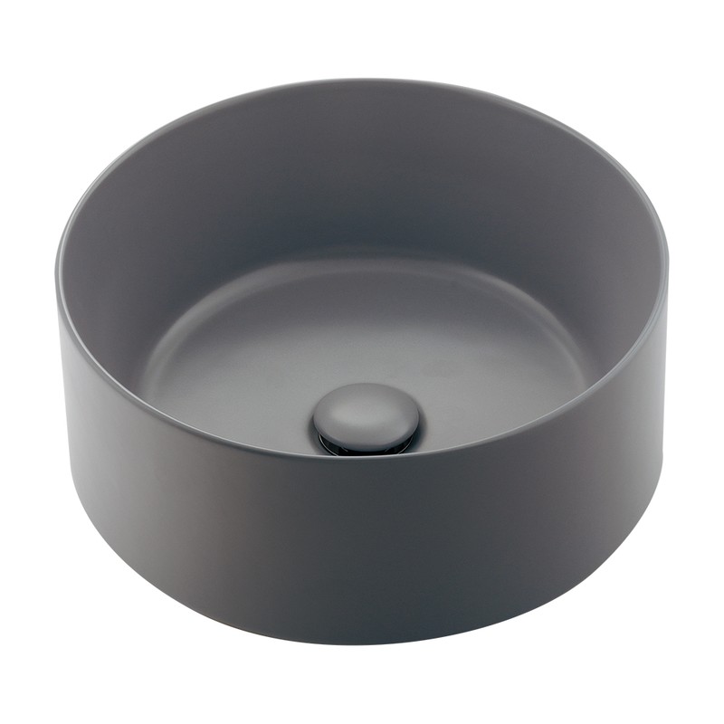 カクダイ 2236679 丸型洗面器 マットグレー #LY-493237-GY 1個（ご注文単位1個）【直送品】