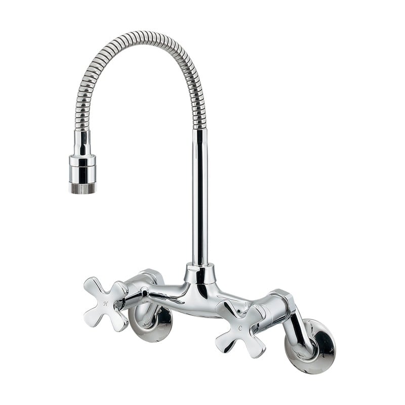 カクダイ 2234714 2ハンドル混合栓 シャワー付 #124-110 1個（ご注文単位1個）【直送品】