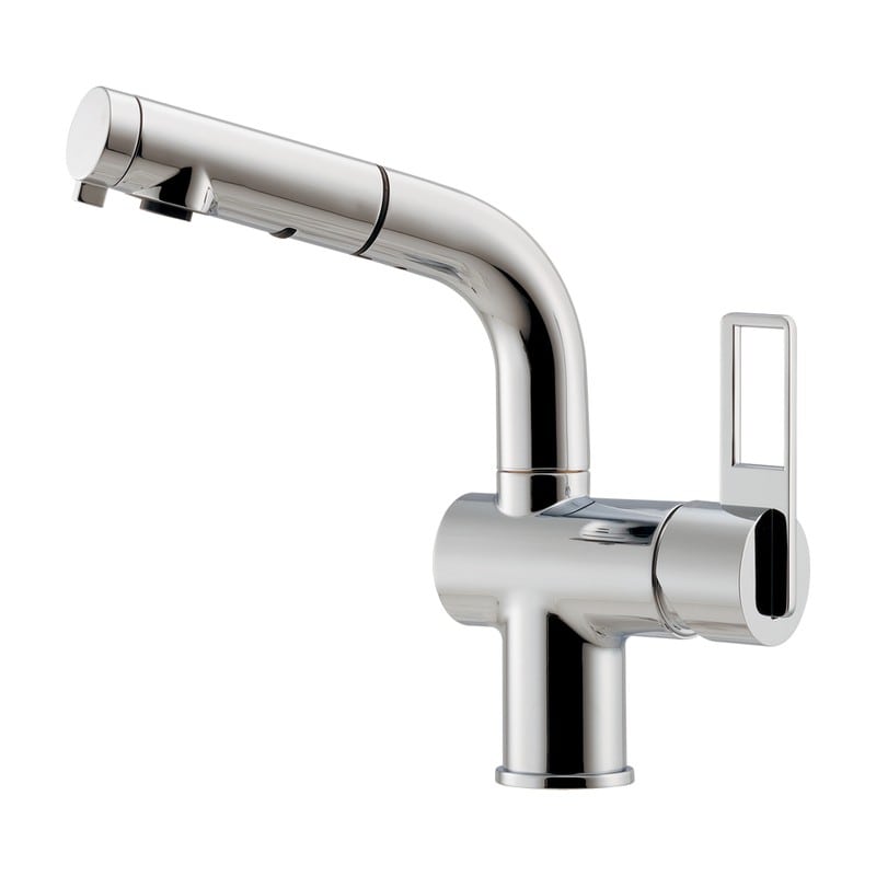 カクダイ 2237137 シングルレバ引出混合栓 184-425AK-CH 1個(ご注文単位1個)【直送品】