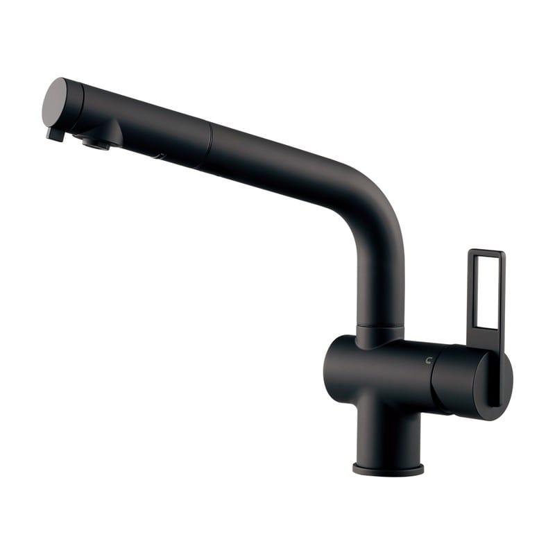 カクダイ 2237076 シングルレバー引出し混合栓マットブラック 118-051-MD 1個(ご注文単位1個)【直送品】