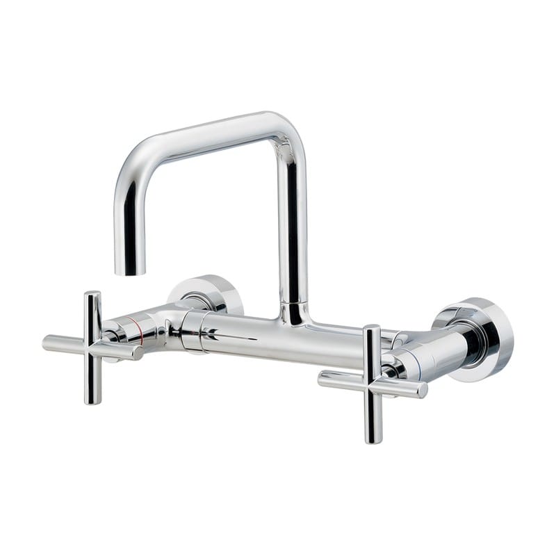 カクダイ 2237077 2ハンドル混合栓 124-120-CH 1個（ご注文単位1個）【直送品】