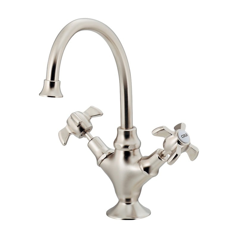 カクダイ 2234718 2ハンドル混合栓 ニッケルメッキ #150-460-N 1個（ご注文単位1個）【直送品】