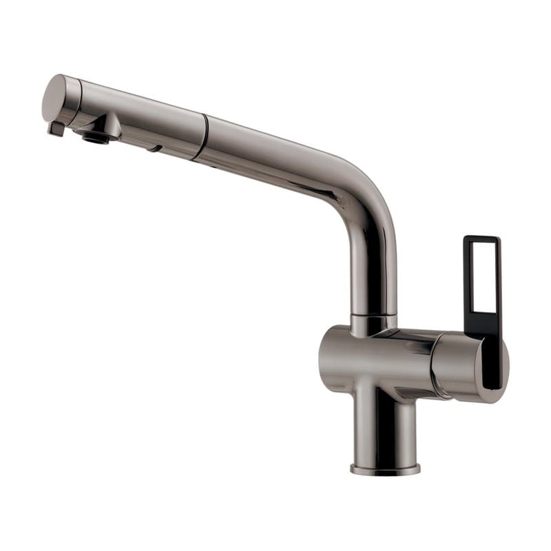 カクダイ 2235974 シングルレバー引出し混合栓 ダークシルバー 118-051-DS 1個（ご注文単位1個）【直送品】