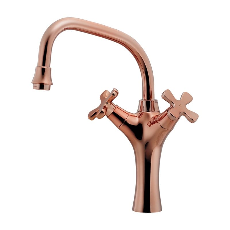 カクダイ 2236011 2ハンドル混合栓 カッパーブラウン 150-422-BR 1個（ご注文単位1個）【直送品】