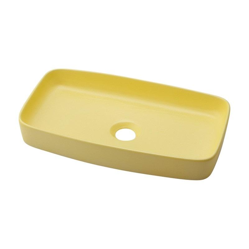 カクダイ 2236141 角型手洗器 フロストレモン 493-242-Y 1個（ご注文単位1個）【直送品】