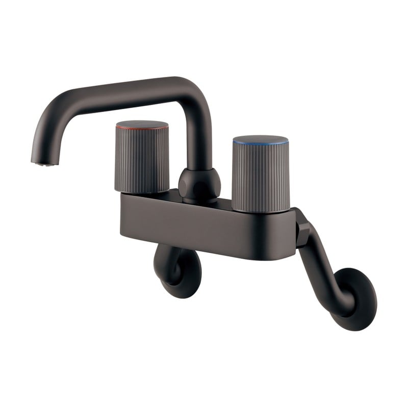 カクダイ 2235982 2ハンドル混合栓 マットブラック 124-003-D 1個（ご注文単位1個）【直送品】